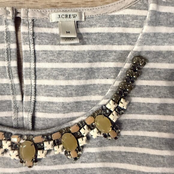 J Crew Vintage Striped Embellished Thick Knit Tank - Picture 2 of 4